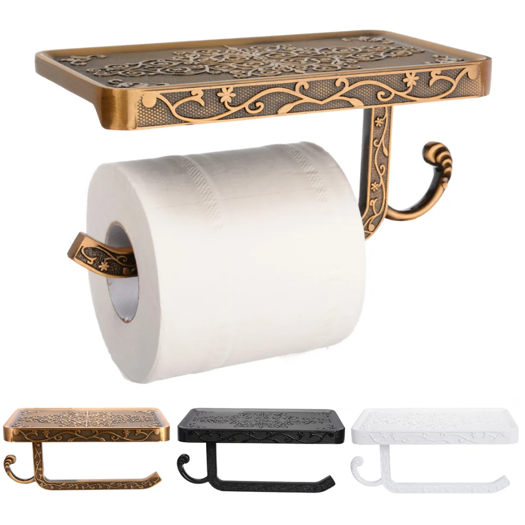 Mayitr Wall Mounted Toilet Roll Tissue Holder Phone Shelf Bathroom Paper Holder Stand Accessory Parts Mayitr Wall Mounted Toilet Roll Tissue Holder Phone Shelf Bathroom Paper Holder Stand Accessory Parts