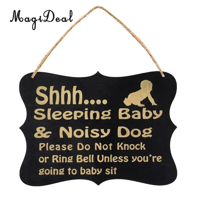 Baby Sleeping Sign Mini Wood Hanging Chalkboard Blackboard Wooden
