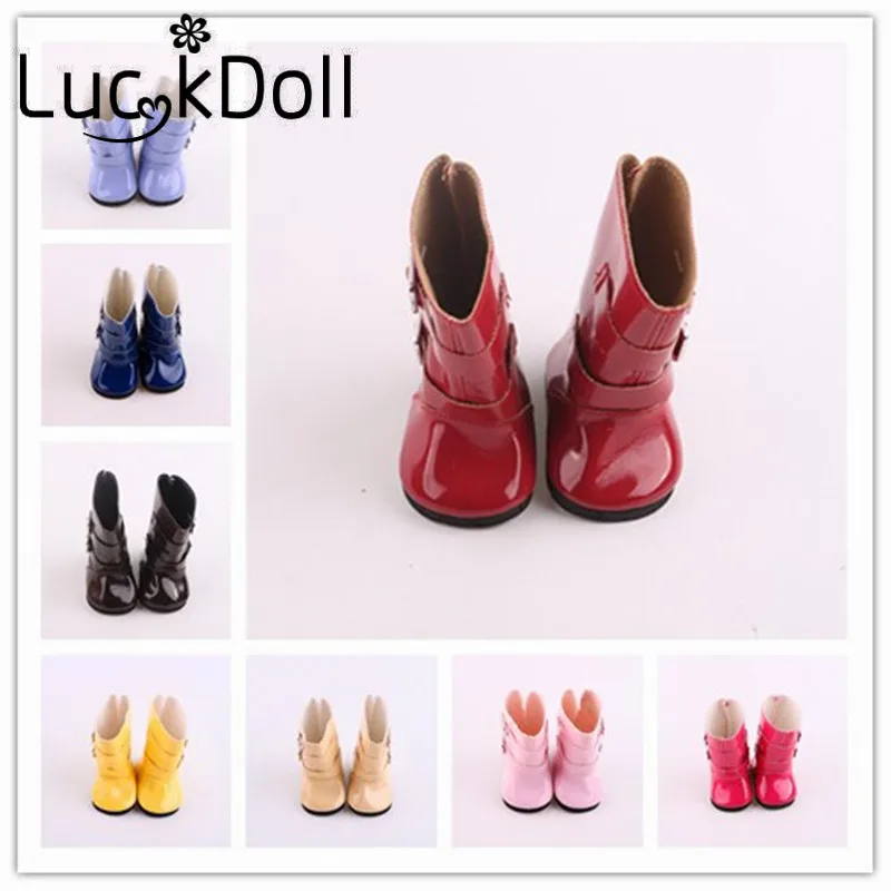 LUCKDOLL 7 пар сплошной цвет дождь BootsFit 18 дюймов Американский 43 см Кукла Одежда Аксессуары для девочек поколение подарок на день рождения