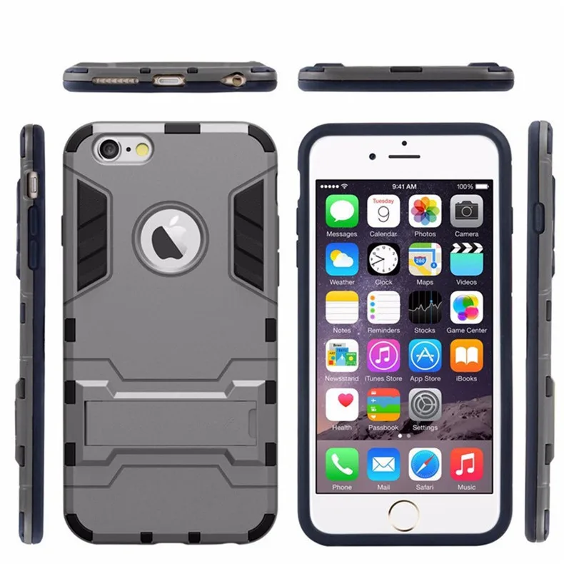 Luxury Stand Armor Phone Holder Case For iPhone7 iPhone8 iPhoneX iPhoneXS Hybrid TPU+Hard