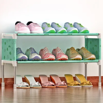 Стеллаж для обуви DIY, пластиковый, несколько слоев, органайзер для хранения на полке, подставка, держатель для хранения, аккуратная дверь, экономия пространства - Цвет: 3 layer green