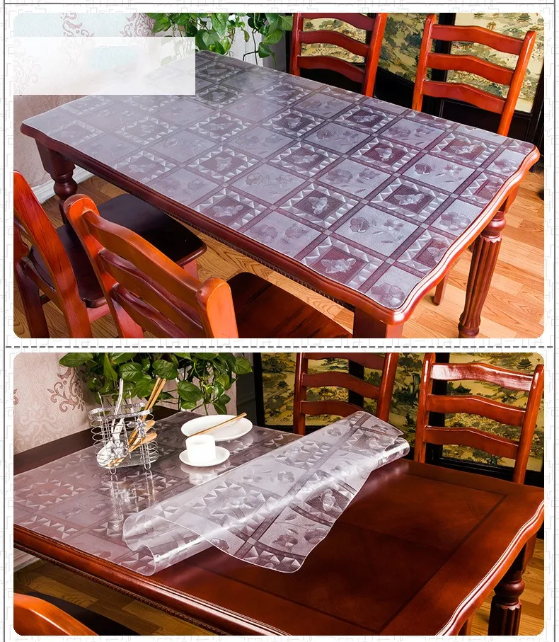 Toalha de mesa retangular em pvc com