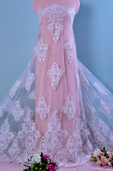 

New Design Floral Embroidery Beading Sequin Wedding Lace Fabric