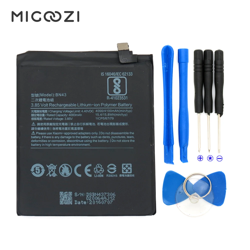 2017 New For Xiaomi Redmi Note 4X BN43 Battery Compatible 5 5inch Redmi Note 4X Phone