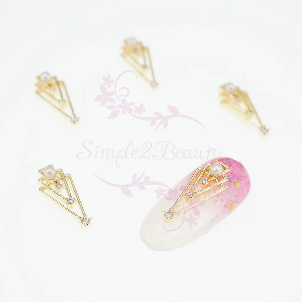 20PCS/LOT Hollow Out Triangle Geometric Punk Design Clear Zircon Rhinestones Nail Art Jewelry Charms DIY Decorations Accessories | Красота и