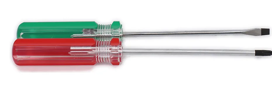Red Phillips Screw Driver 3mm And 1pc Green Flat Screw Driver 3mm  (1)