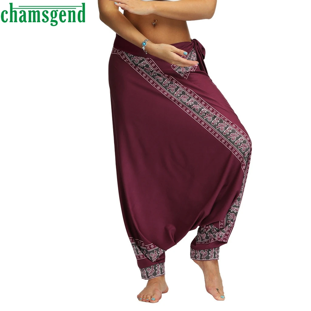 

CHAMSGEND Yoga Sport Pants Women Loose Yoga Trousers Baggy Boho Aladdin Jumpsuit Pants Pencil Sport Running Fitness Gym Leggins
