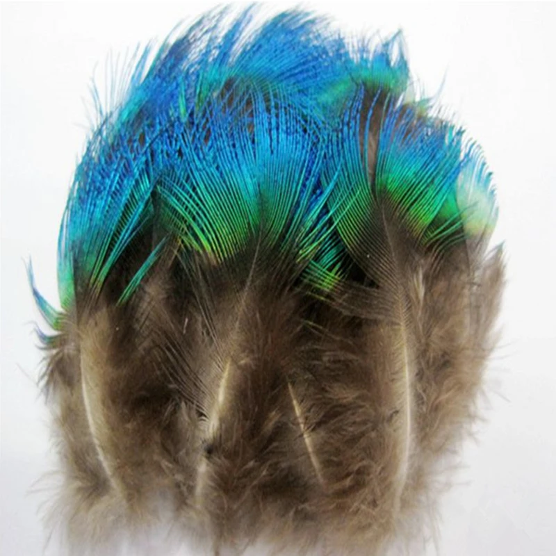 Samba 100Pcs/lot Natural Blue Peacock Feathers 3 7cm,Wholesale Sale Bulk Cheap Household DIY