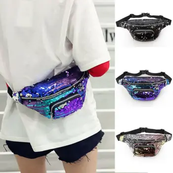 

Women Glitter Sequin Waist Fanny Pack Travel Wallet Bum Bag Phone Chest Pouch