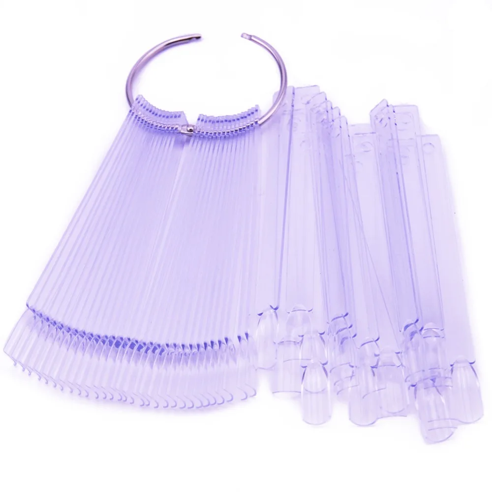 

50 Tips Fake Nail Art Polish Display Acrylic False Practice Color Chart Palette DIY UV Gel Sticker Decoration Gel Salon Tool
