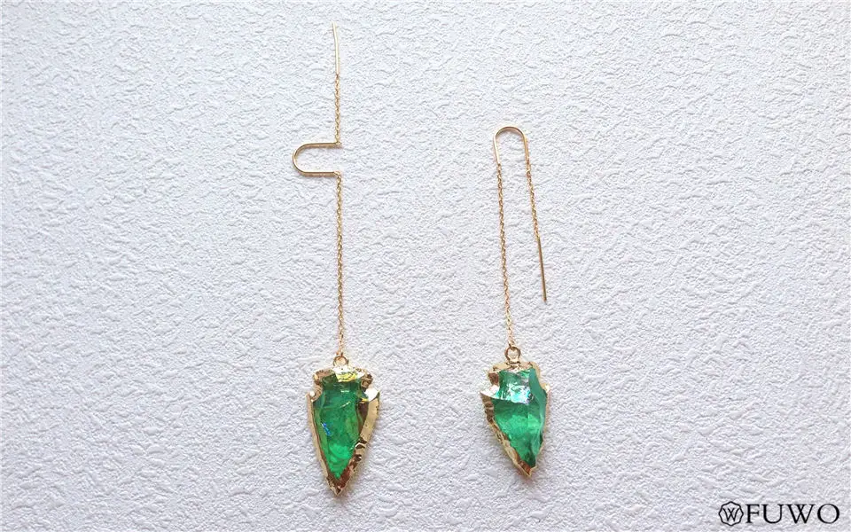 Natural Aura Crystal Quartz Earrings 8