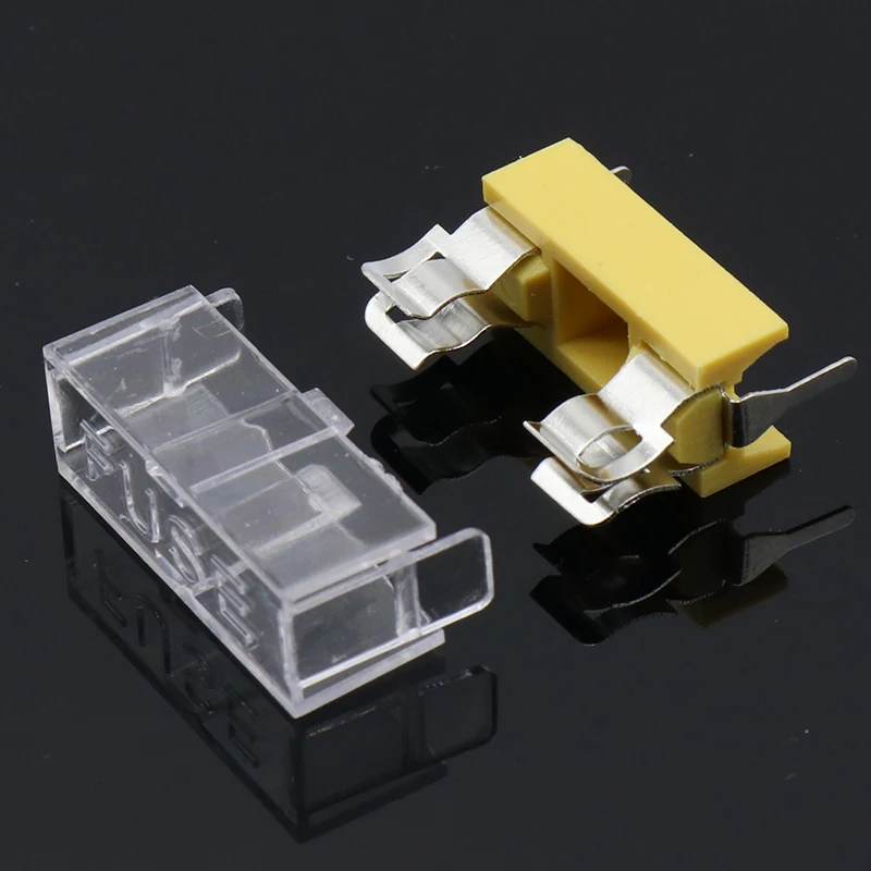DC Fuse Holder 10 pcs Panel Mount PCB Fuse Holder Case w Cover 5x20mm