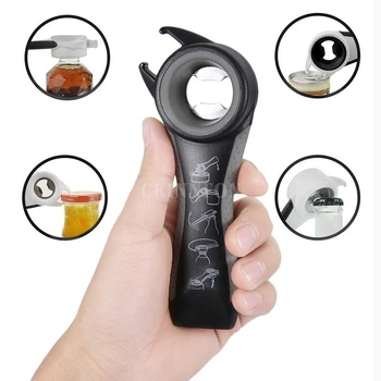 

500Pcs/Lot 5 In 1 Multi Function Universal Kitchen Tool Can Jar Wine Beer Bottle Opener