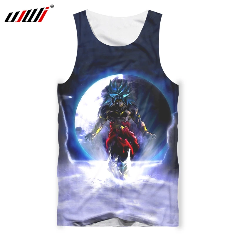 UJWI майка для мужчин летние топы Аниме Забавный принт Dragon Ball Z Goku 3D Tanktop мужские повседневные рубашки без рукавов Одежда для фитнеса