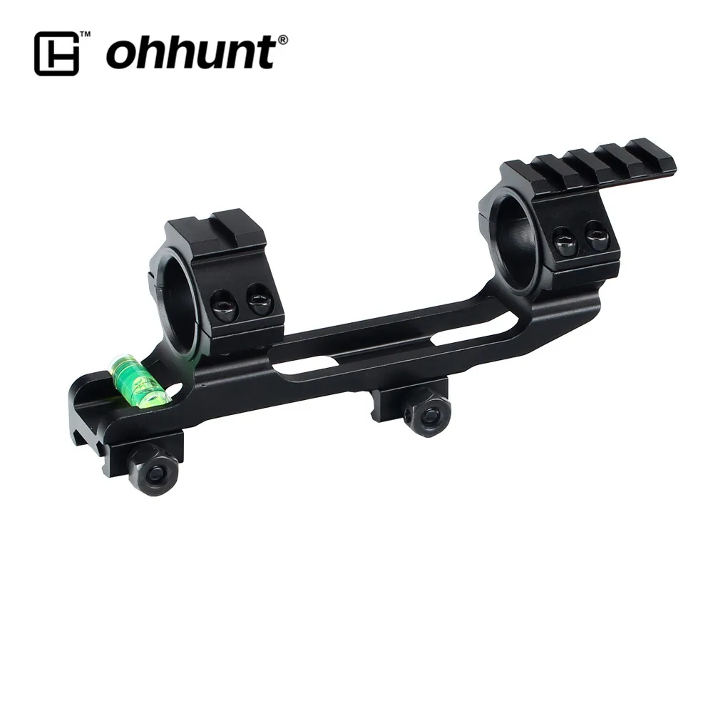 

ohhunt Integral 30mm Offset Rings Bi-direction Picatinny Weaver Rail Scope Rings Mount with Bubble Level Top Picatinny Ring