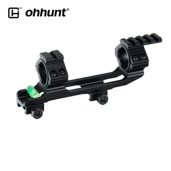

ohhunt Integral 30mm Offset Rings Bi-direction Picatinny Weaver Rail Scope Rings Mount with Bubble Level Top Picatinny Ring