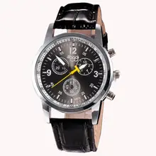 Luxury Fashion Faux Leather Mens Analog Watch Wrist Watches Temperament Good Gift Dropshipping High Quality A26