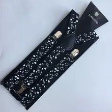 Модные поставки для мужчин версия музыка печати взрослых бретели для нижнего белья три клип ремень подтяжки с зажимами