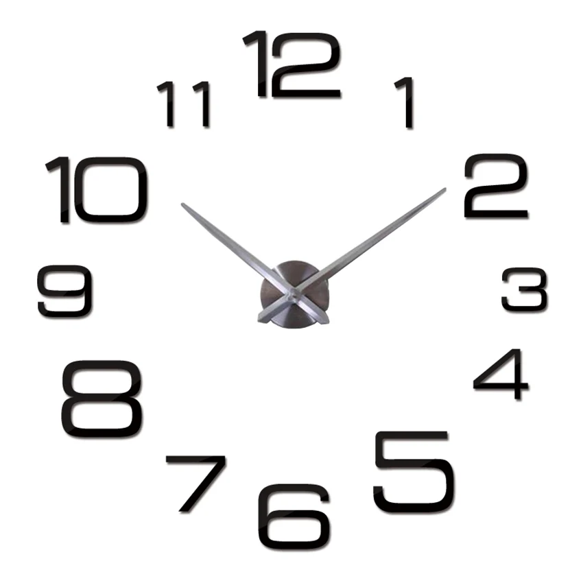 

3D DIY Mirror Stickers Home Decoration Quartz Needle Modern Modern Design Decoration Self Adhesive Large Wall Clocks Free Ship