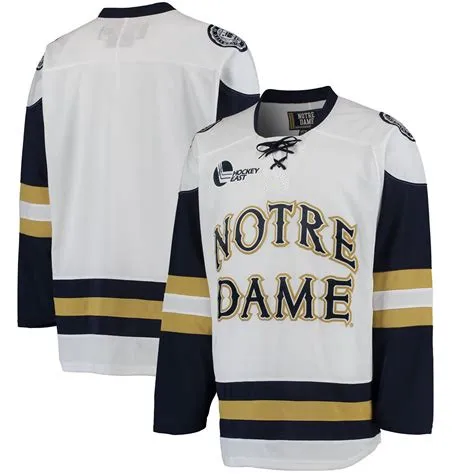 

Notre Dame Fighting Irish College throwback MEN'S Hockey Jersey Embroidery Stitched Customize any number and name