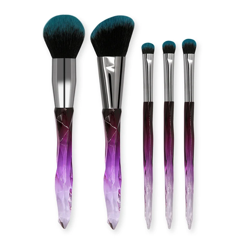 5Pcs Crystal Style Makeup Brushes Set Powder Foundation Eye Blush Brush Cosmetic Professional Makeup Brush Kit Tools - Handle Color: Style3