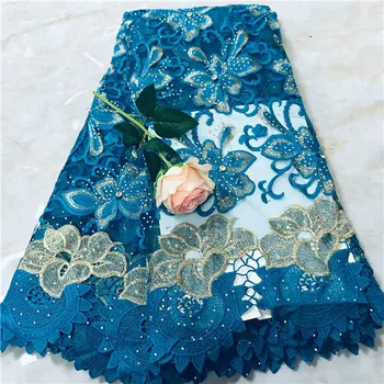 

Most popular party French tulle material with cord lace African net lace fabric with stones VRN160(5yards/lot) free shipping