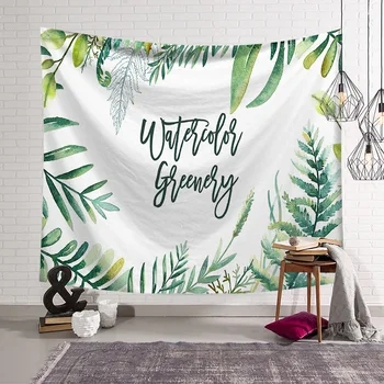 

CAMMITEVER Green Leaf Wall Hanging Tapestry Bohemian Palm Leaf Blanket Boho Hippie Beach Towel Wall Decorative Mandala Carpet