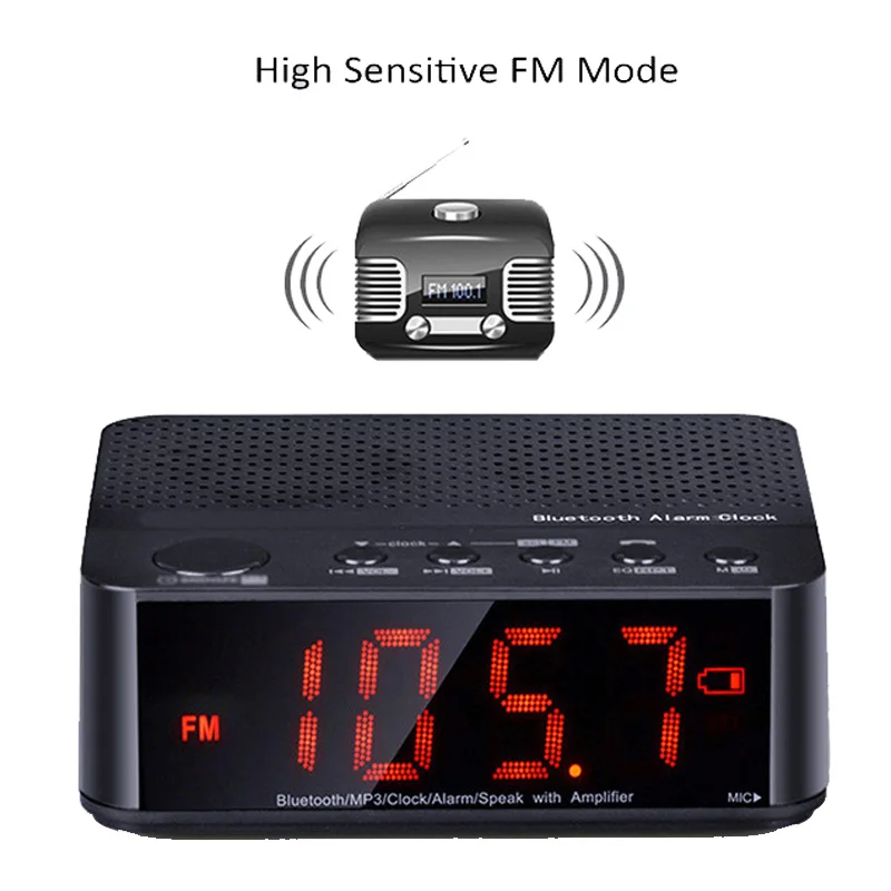 Wireless Mini Multi function Clock Alarm Bluetooth V2.1 Speaker with