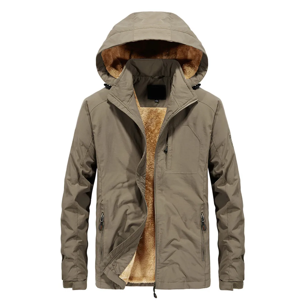 Зимняя куртка Мужская бархатная теплая ветрозащитная Парка мужская водонепроницаемая верхняя одежда военные куртки с капюшоном jaqueta masculina пальто