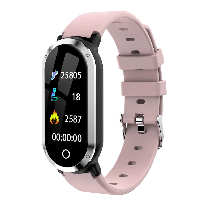 Фитнес-браслет T1 смарт-браслет монитор сна фитнес-трекер кровяное давление Часы Android IOS цветной экран Спортивный Браслет - Цвет: SLIVER 2