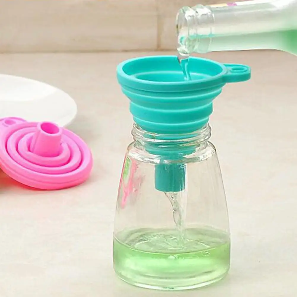1 шт. складная силиконовая мини воронка для кухни|hopper kitchen|mini silicone gel foldablefunnel hopper |
