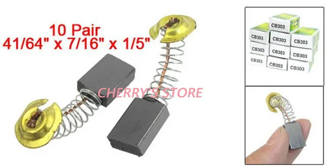 

Сменные угольные щетки для Makita CB303, 10 пар, 41/64x7/16x1/5 дюйма
