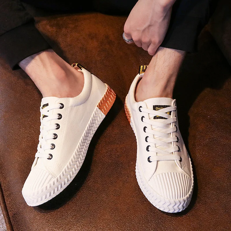 Men's Shoes Breathable Summer Snekaers 2018 Lace up Black White Canvas Shoes Casual Men Trainers Flat Skate for Walking dagnino women flat lace up breathable trainers casual walking shoes all match white canvas shoes print woman sneakers footwear