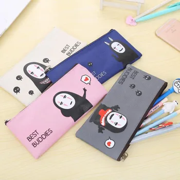 

Japan Ghost face Cartoon pencil bag Fresh design school pencil case Zakka stationery estuches office supplies GT378