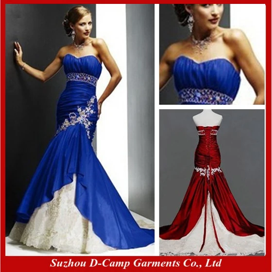 Free Shipping Wd 1891 Traditional Hot Royal Blue And Ivory Free Shipping Wd 1891 Traditional Hot Royal Blue And Ivory Wedding Dresses Bi Color