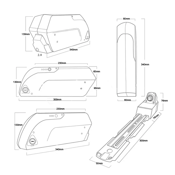 Downtube тип батареи ebike 24 В 12ah Электрический велосипед литиевая батарея с USB для 350 Вт Электрический горный велосипед