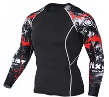 Mens Compression Shirts 3D Teen Wolf Jerseys Long Sleeve T Shirt Fitness Men Lycra MMA Crossfit T-Shirts Tights Brand Clothing