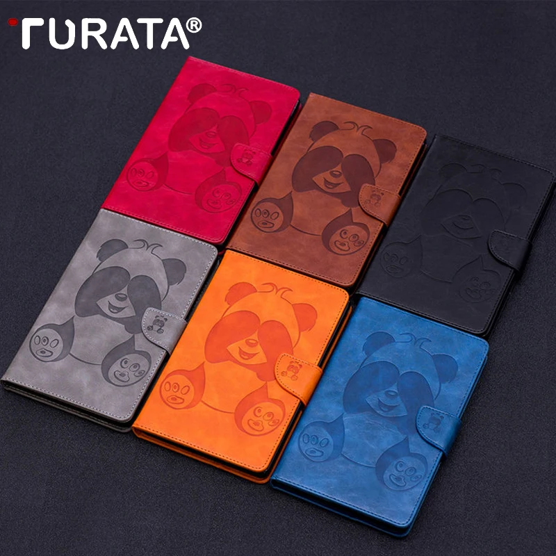 

TURATA PU Leather eReader Case For Amazon Kindle fire 7 2017/2015 Imprinted Panda Flip Cover Solque eBook Case with card slots