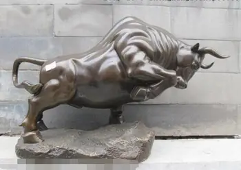 

100% Pure Bronze Classic Wall Street GOOD LUCK OX Art Sculpture
