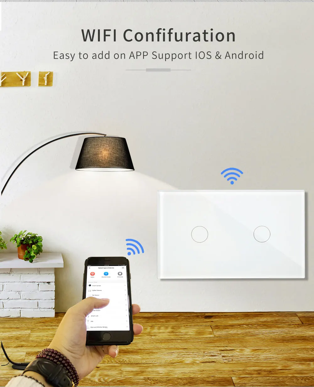 Bingoelec wifi 2 банды 1 способ сенсорный выключатель стандарт США умная Автоматизация настенный выключатель беспроводной контроль Tuya Поддержка Google Home