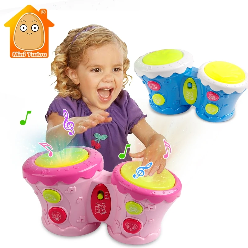 

Electronic Music Instruments 2 Hand Drum Toys With Light For Kids Children Educational Playing And Learning Muical Keyboard