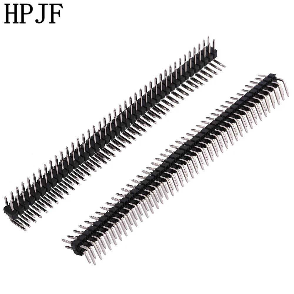 

5PCS Pitch 2.54mm 2x40 Pin 80 Pin Double Row Right Angle Male Pin Header Strip Connector