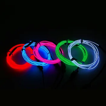 

ICOCO New QY-05 Electric Luminous 3V Christmas Decoration Colorful EL Wire LED Light String with Battery Box 5 Meters