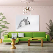 Hot Sale White Horse Painting Canvas Printed Nordic Style Modern Home wall Artworks for Living Room yizi canvas printed backpacks in parent child style for adults hot sale fun kik