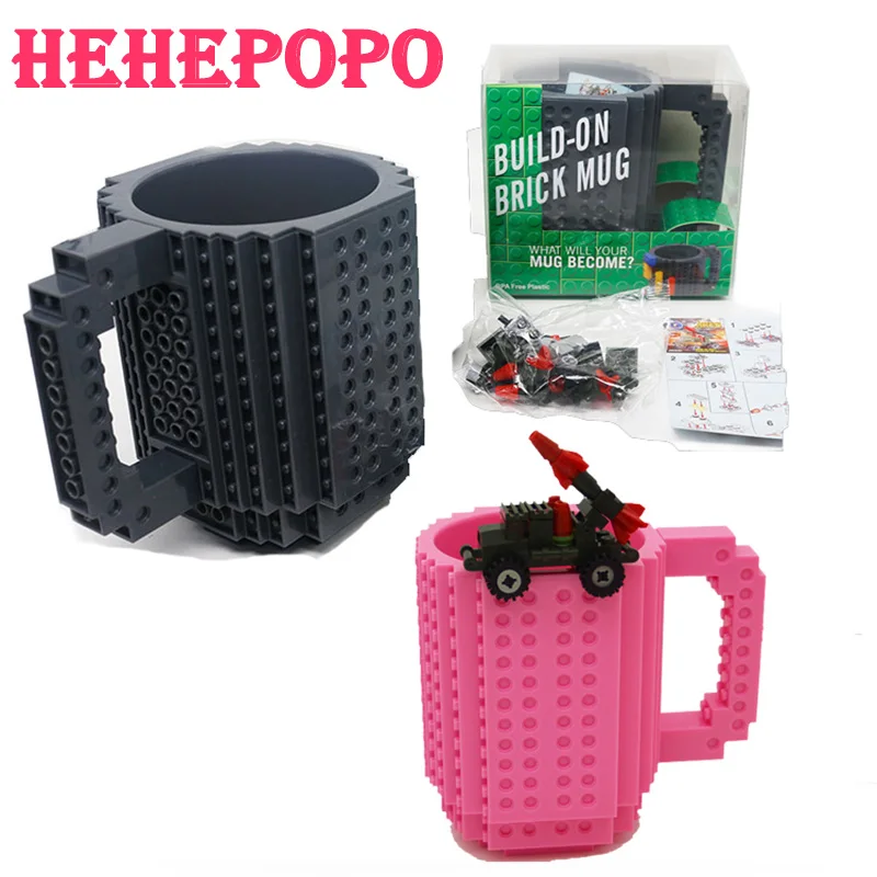 

Red Blue Green Orange Drinkware Building Blocks Bottle DIY Block Brick Mug Build-On Brick Mug Type Coffee Cup Creative Gifts