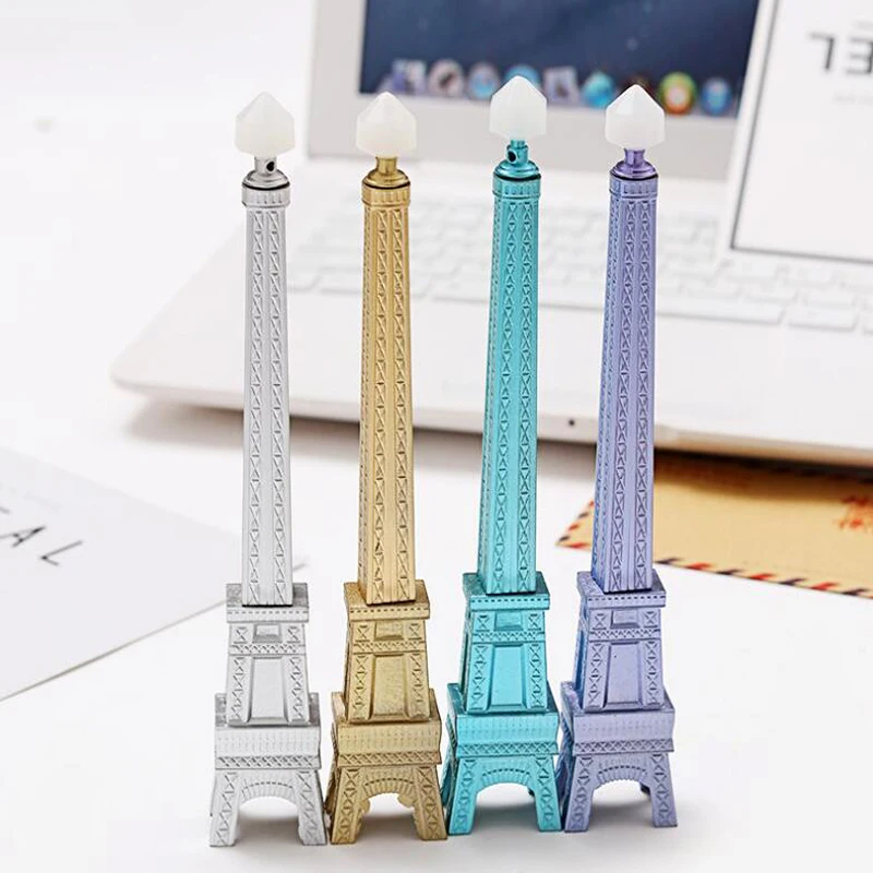 

Creative Novelty Iron Tower Magic Erasable black Gel Pen Student Pen Writing Supplies Office School stationery pen
