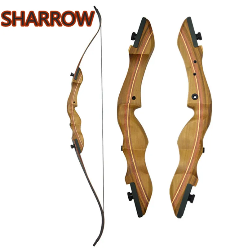 

1Pc 60" 40Lbs Archery Takedown Recurve Bow Wooden Riser Right Hand Hunting Bows For Outdoor Shooting Target Games Accessories