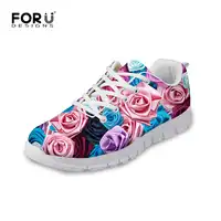 FORUDESIGNS Floral Printing Casual Shoes for Women 2017,Summer Comfortable Platform Shoes Woman,Ladies Girls Flats Walking Shoes