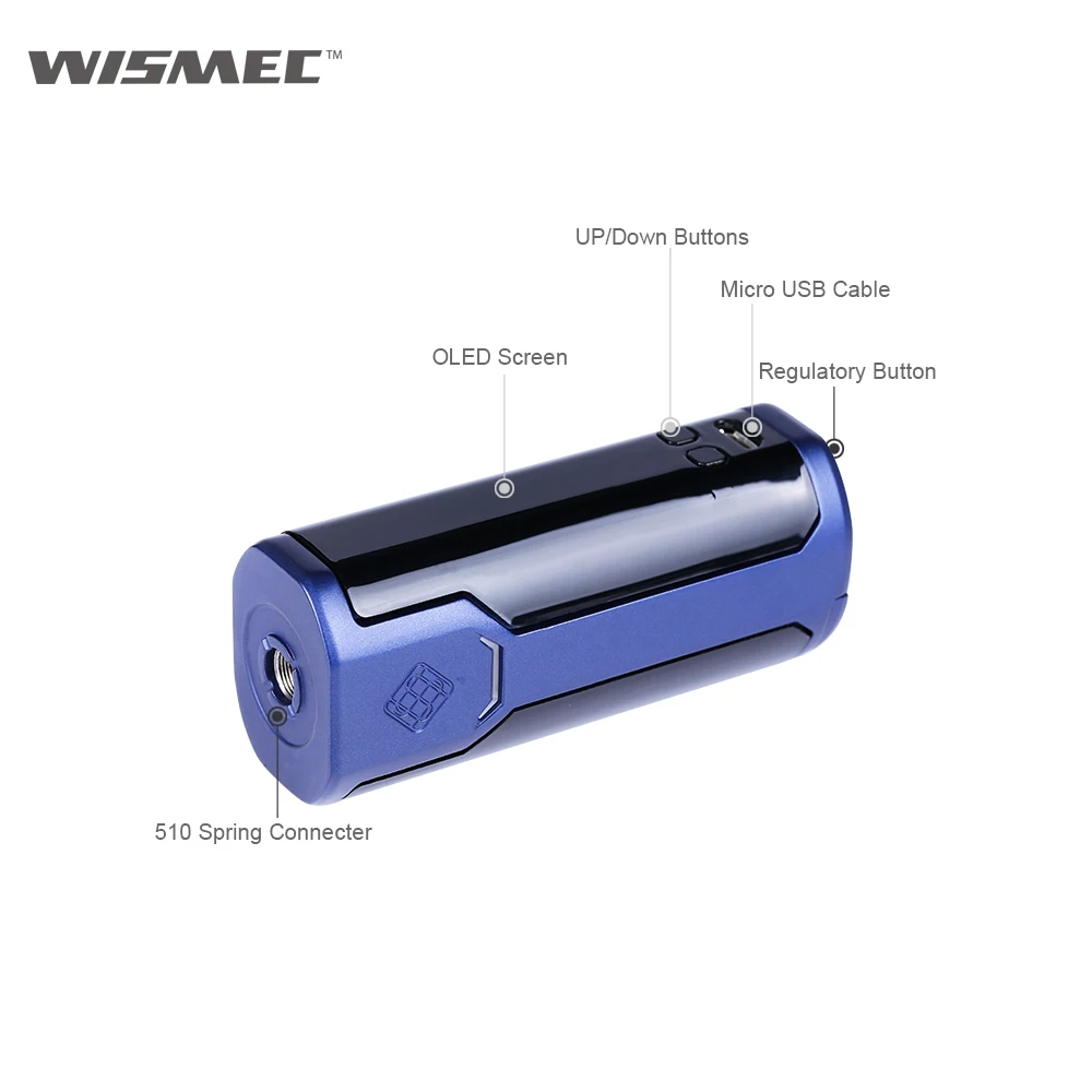 Оригинальный WISMEC извилистый P80 TC мод 80 Вт электронная сигарета коробка матч Elabo