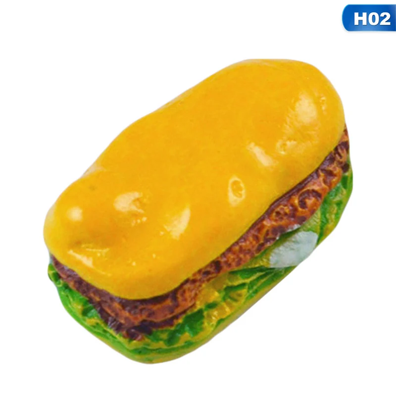 

Resin Food Play Simulation Burger Scale Hamburger Resin Miniature Fake Food Accessory Kitchen Living Room Micro Landscape